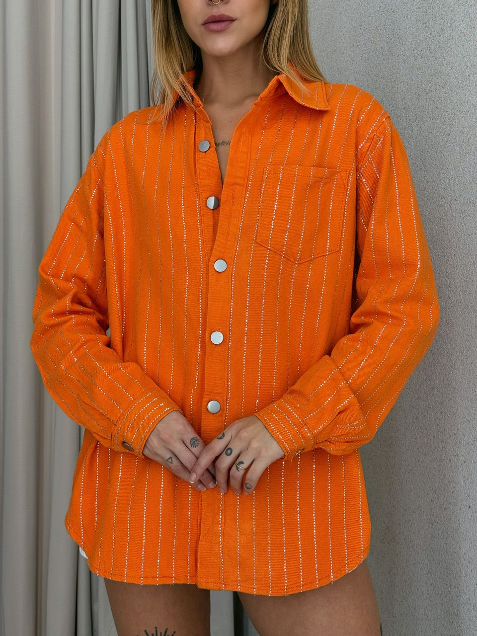 CAMISA MELISSA BRILHO LARANJA