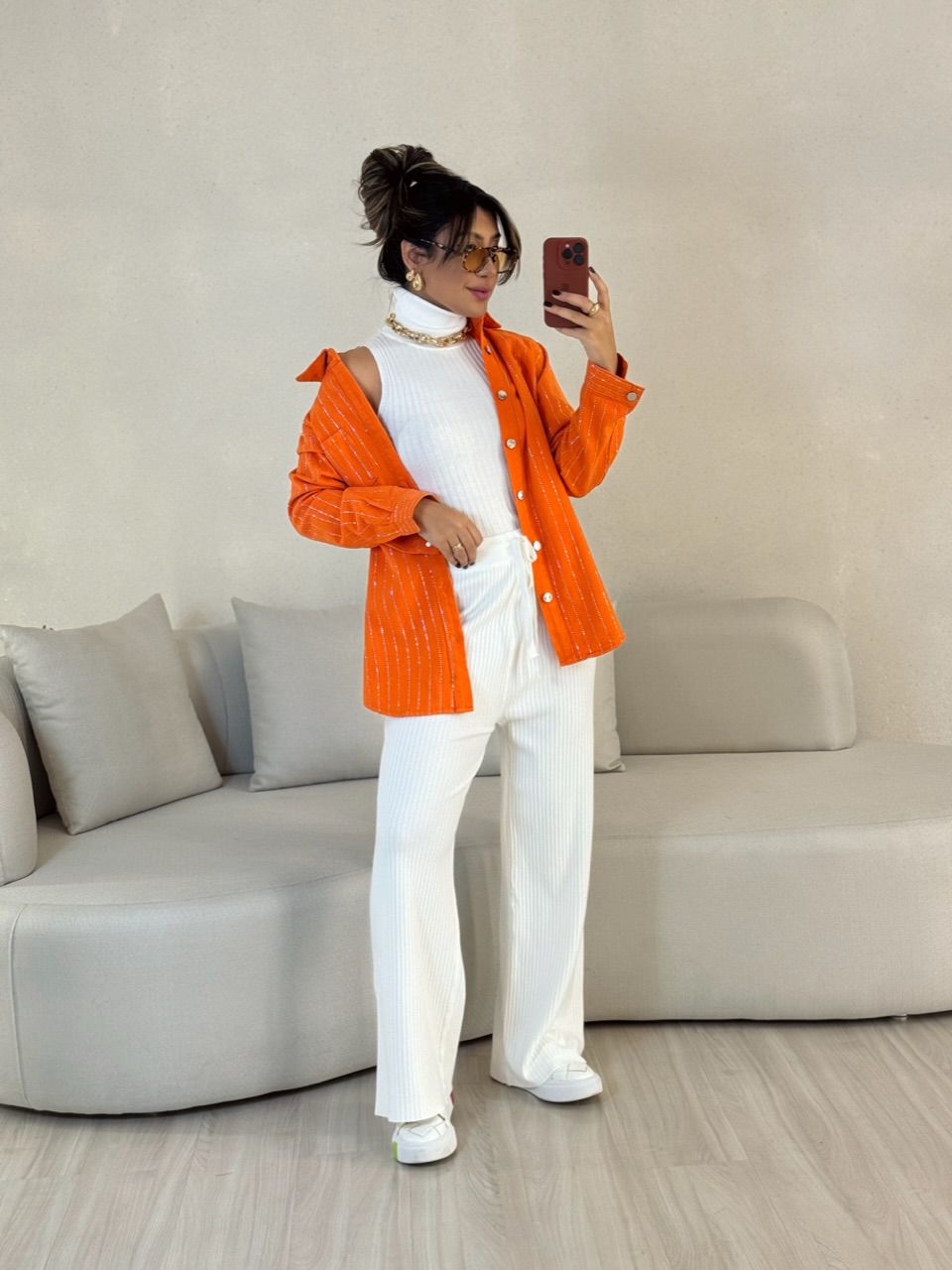 CAMISA MELISSA BRILHO LARANJA