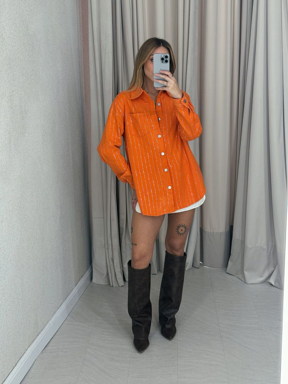 CAMISA MELISSA BRILHO LARANJA