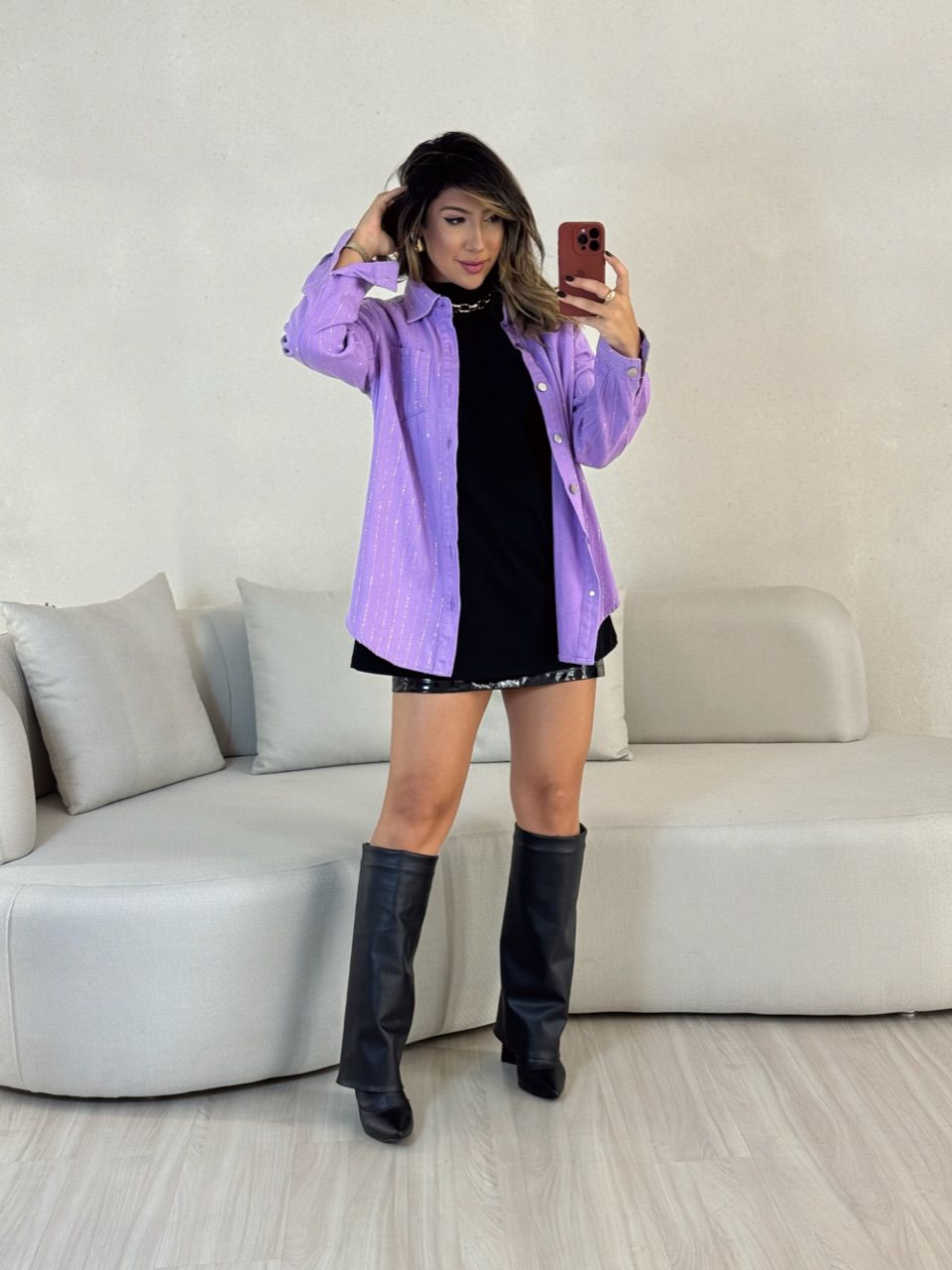 CAMISA MELISSA BRILHO LILÁS