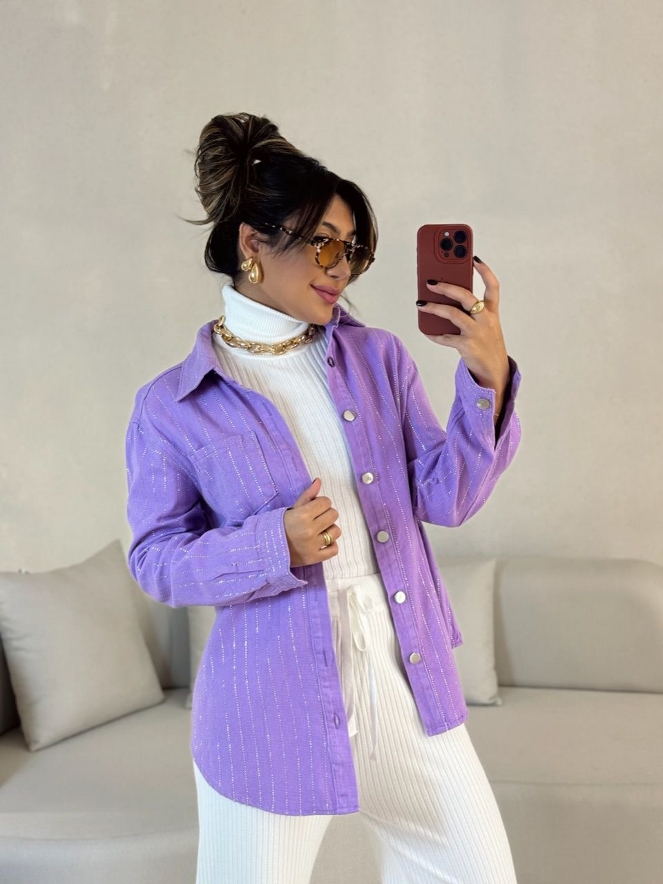 CAMISA MELISSA BRILHO LILÁS