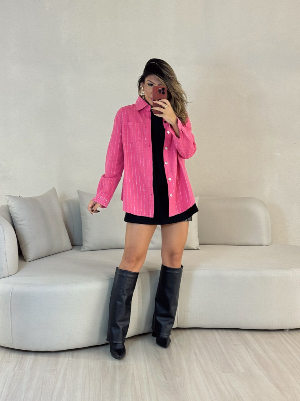 CAMISA MELISSA BRILHO ROSA