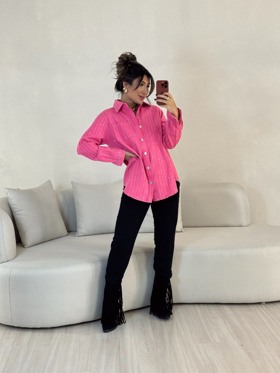 CAMISA MELISSA BRILHO ROSA