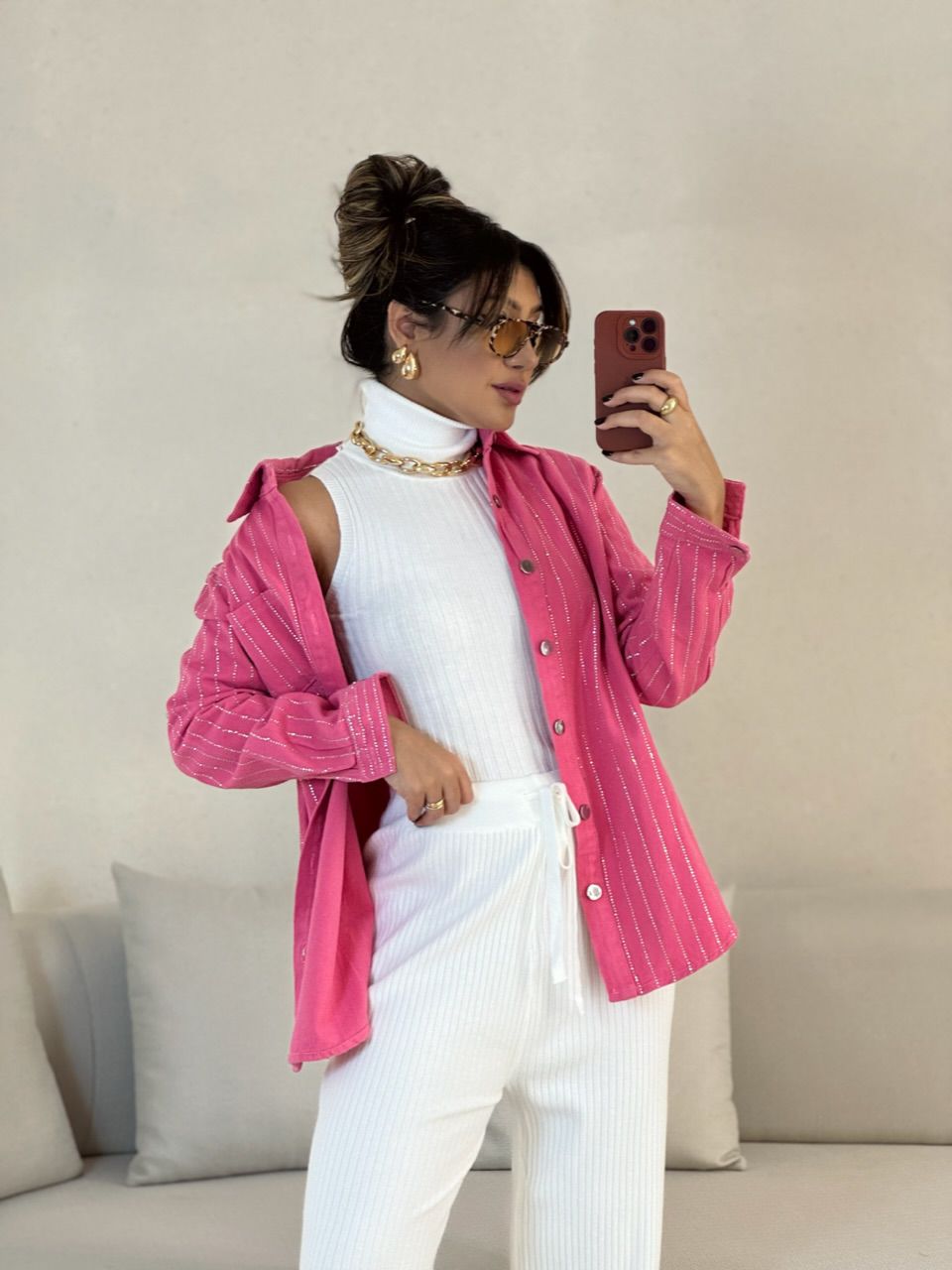 CAMISA MELISSA BRILHO ROSA