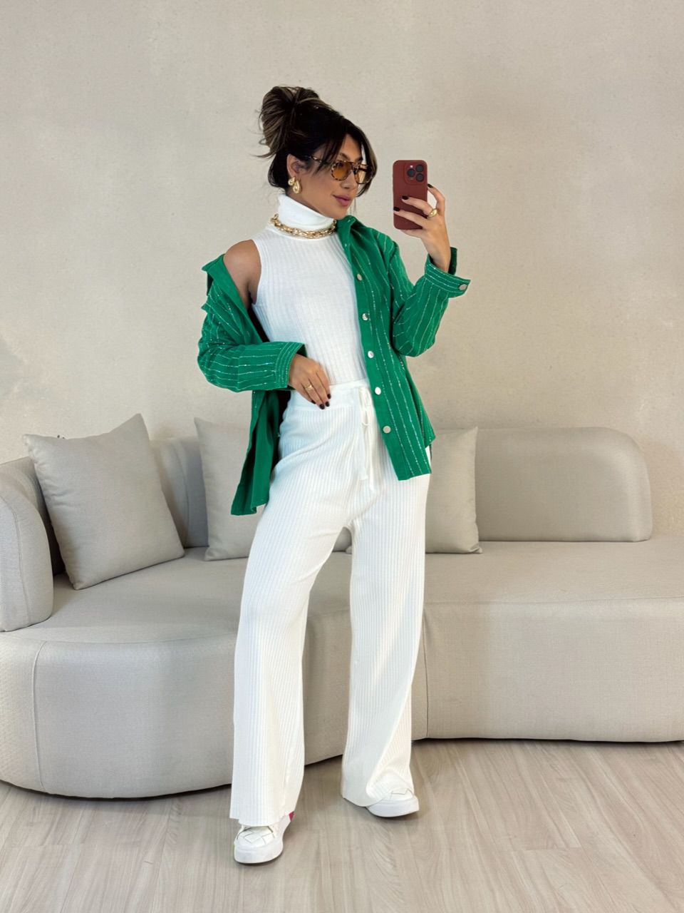 CAMISA MELISSA BRILHO VERDE