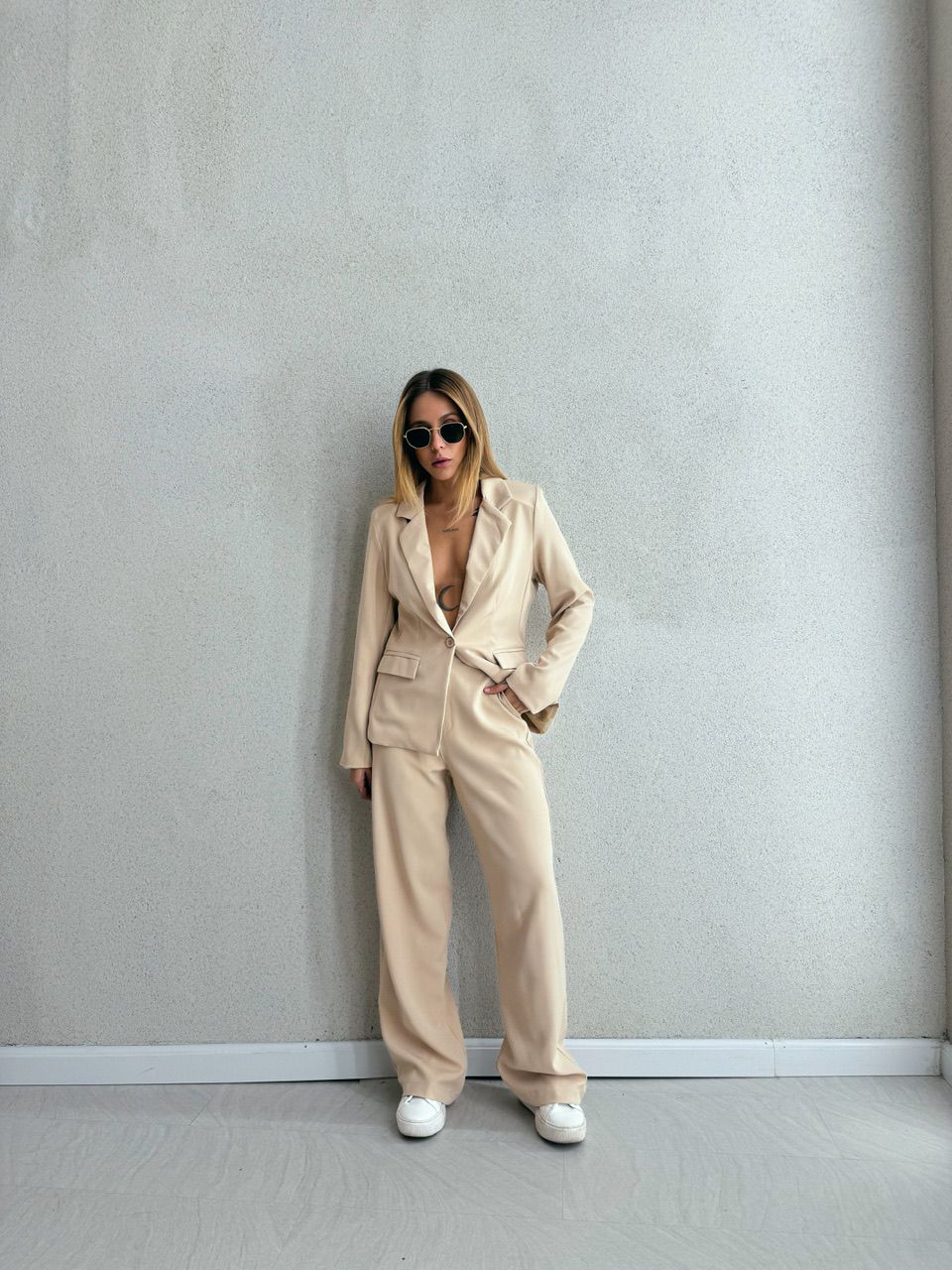 CONJUNTO ELLEN BLAZER NUDE - 0052980049 - CAROLLA FERRARO