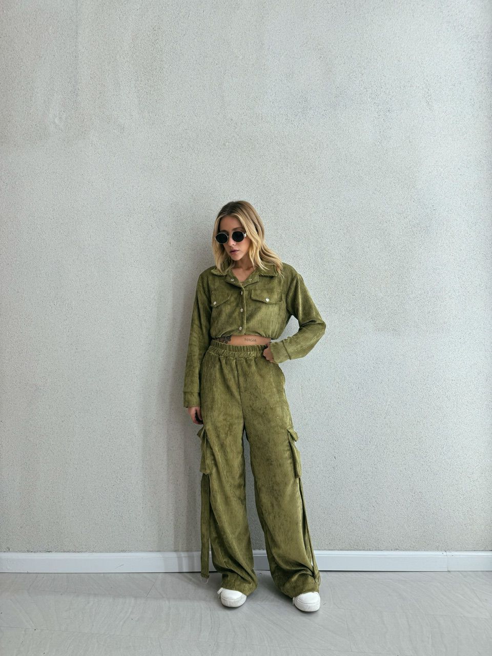 CONJUNTO CARGO COTELÊ VERDE MUSGO