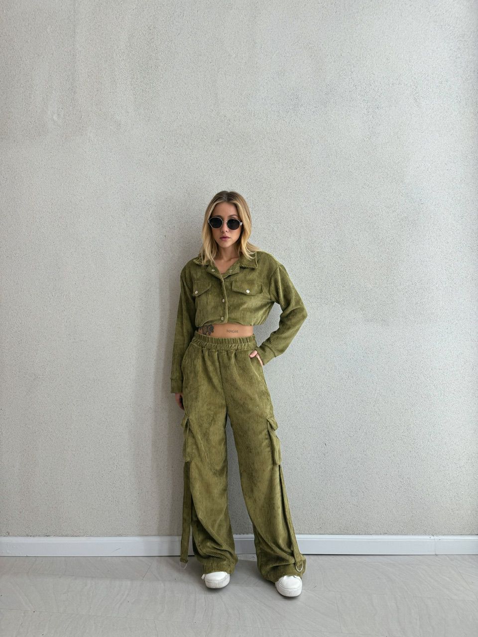 CONJUNTO CARGO COTELÊ VERDE MUSGO