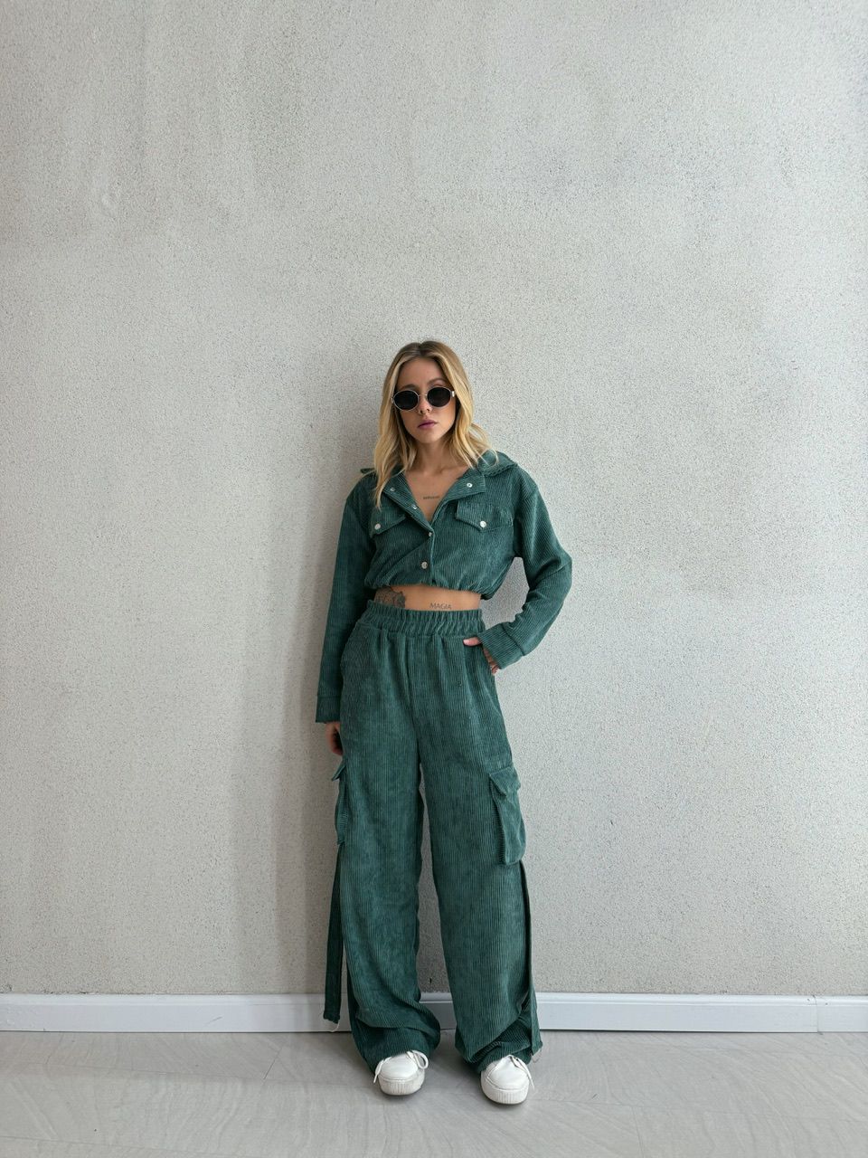 CONJUNTO CARGO COTELÊ verde