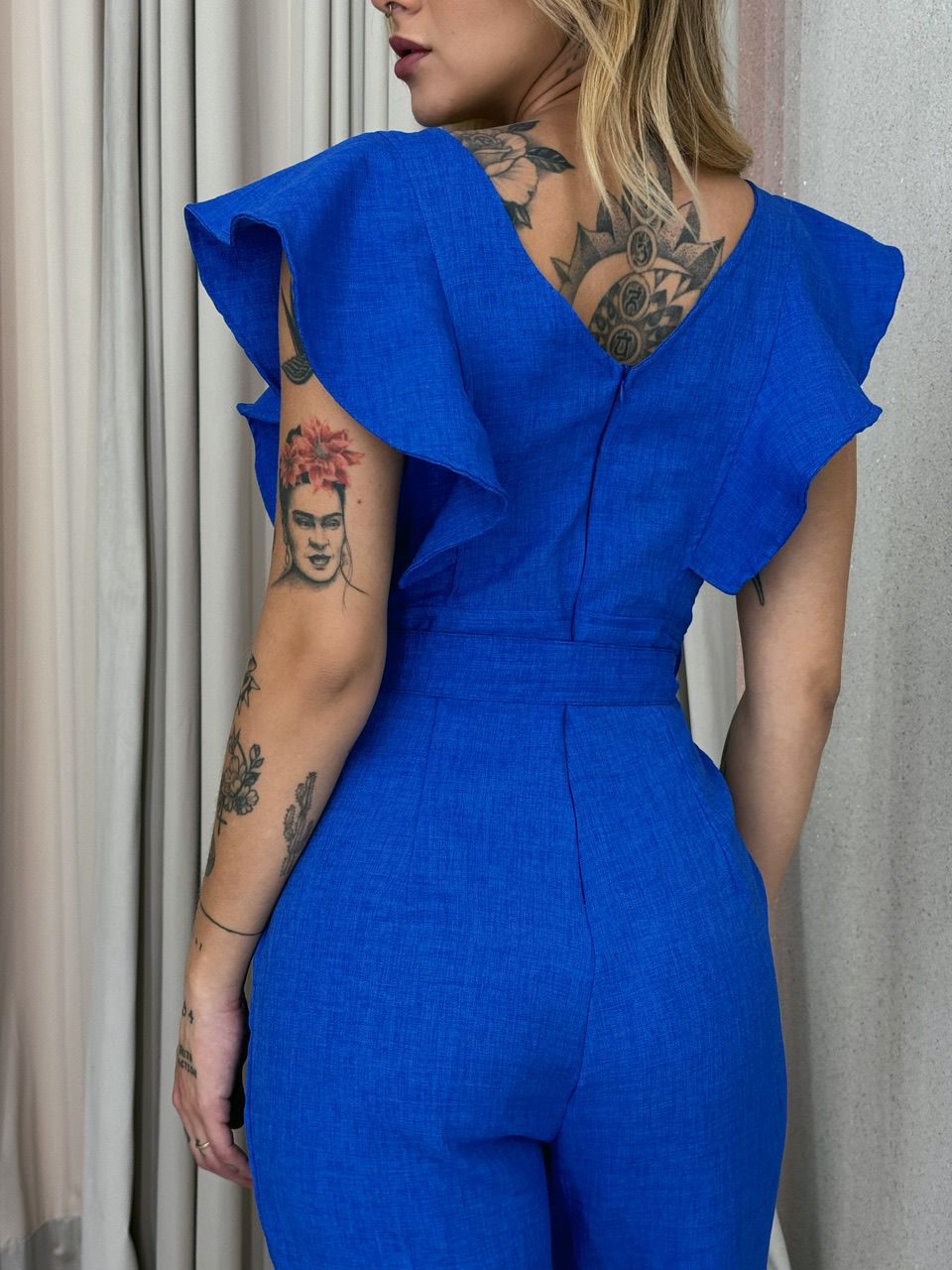 MACACÃO BEATRIZ LINHO AZUL