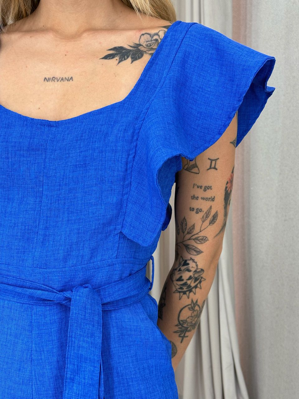 MACACÃO BEATRIZ LINHO AZUL