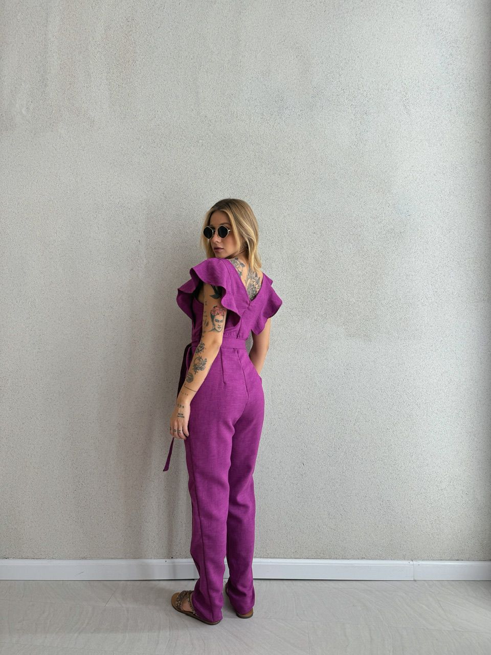 MACACÃO BEATRIZ LINHO FUCSIA