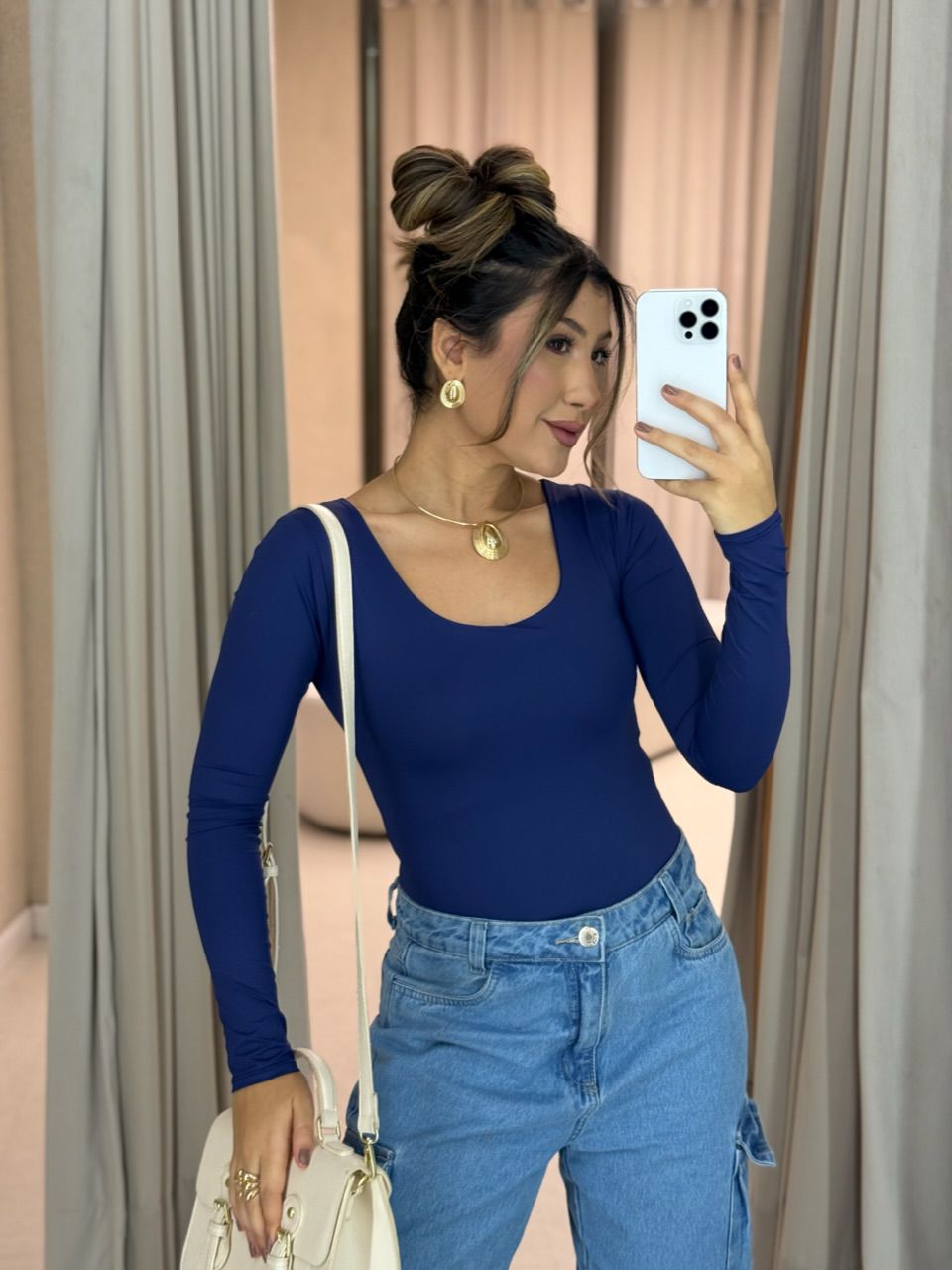 BODY GABRIELA CF MANGA LONGA MARINHO