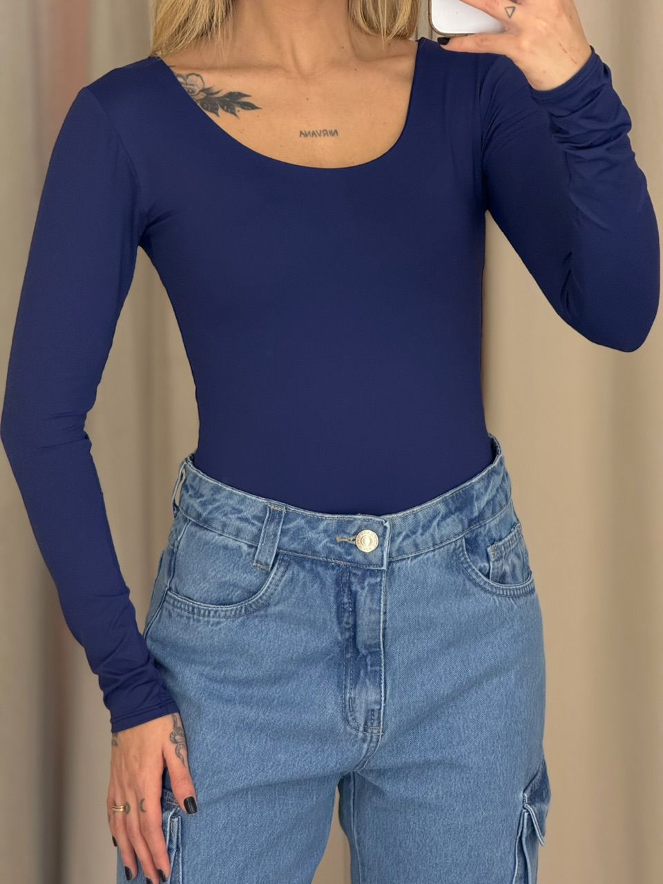 BODY GABRIELA CF MANGA LONGA MARINHO