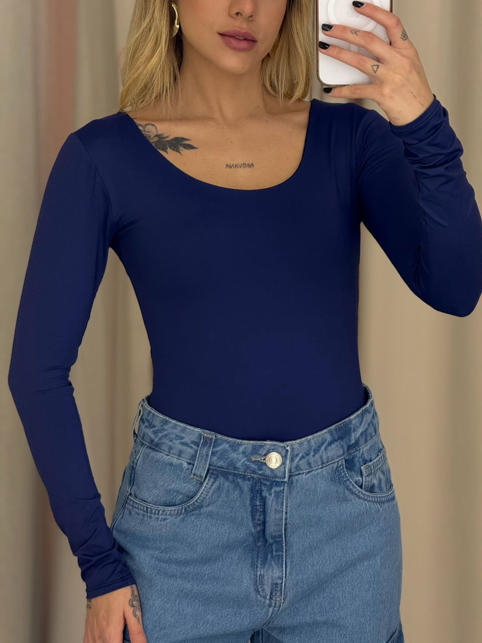 BODY GABRIELA CF MANGA LONGA MARINHO