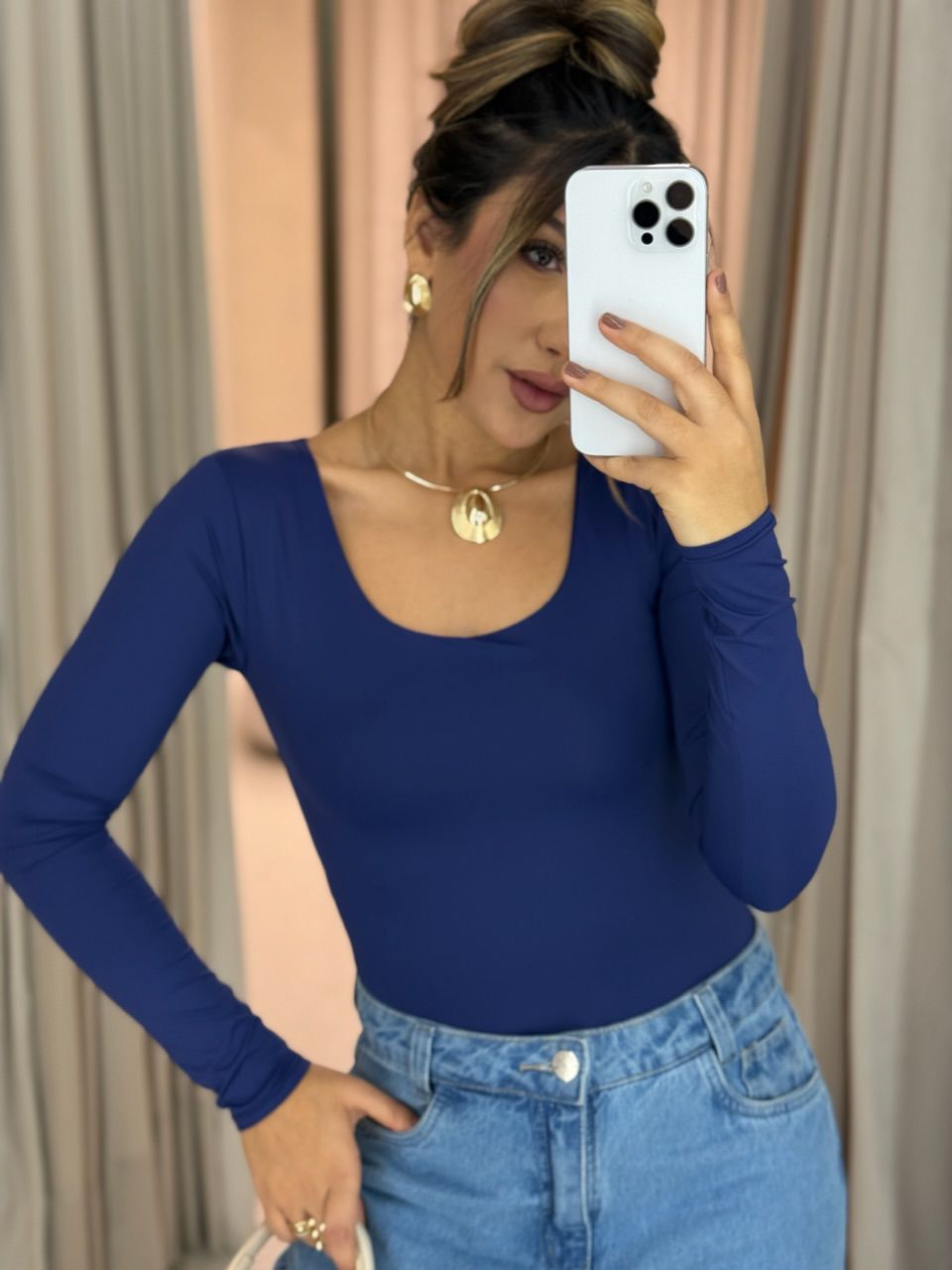 BODY GABRIELA CF MANGA LONGA MARINHO