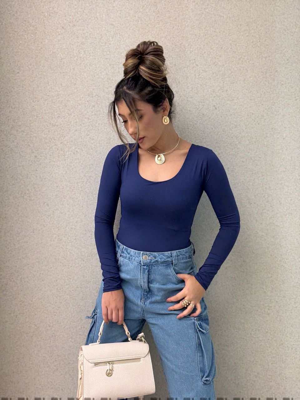 BODY GABRIELA CF MANGA LONGA MARINHO