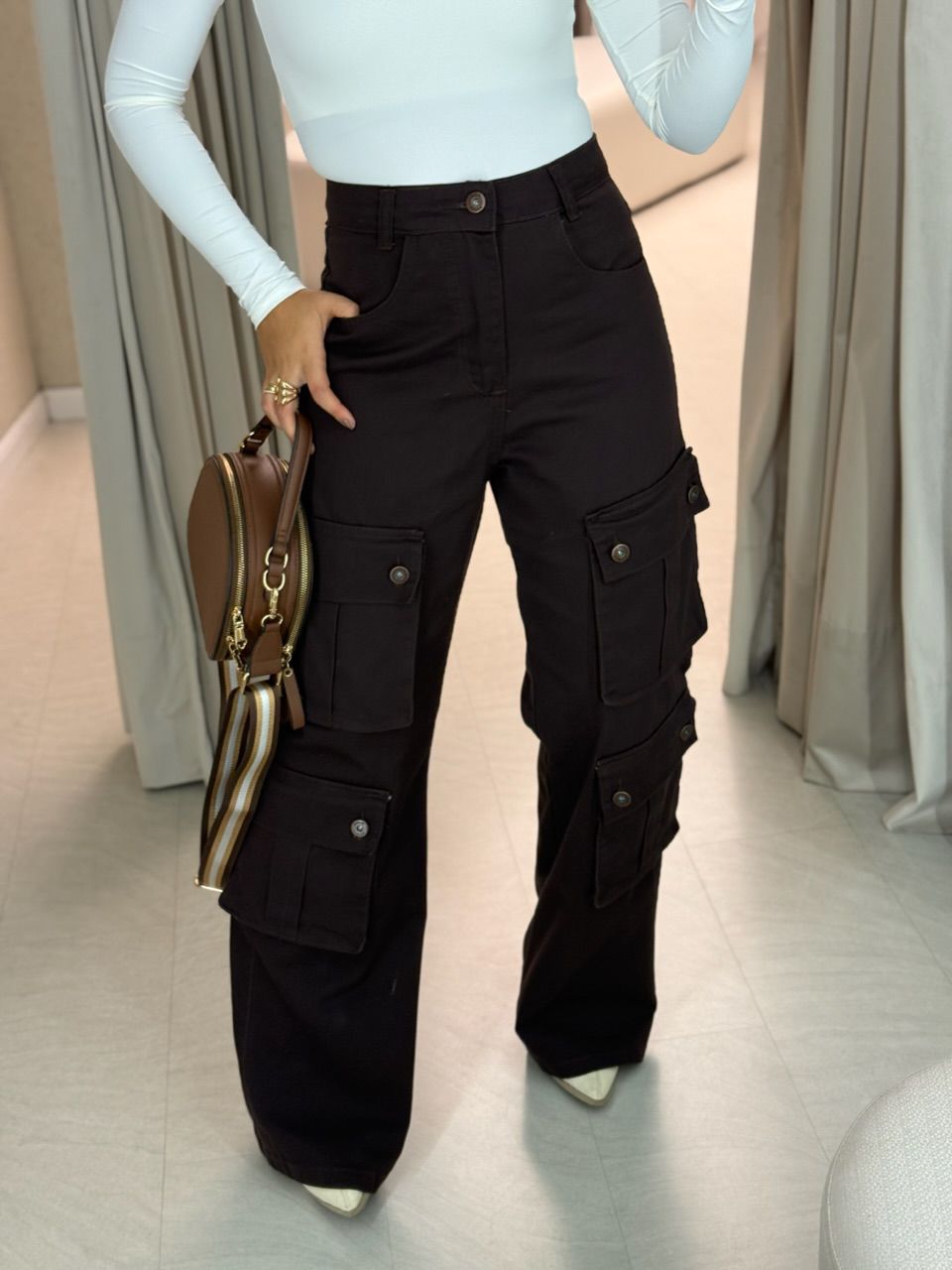 CALÇA VALÉRIA CARGO CAFÉ
