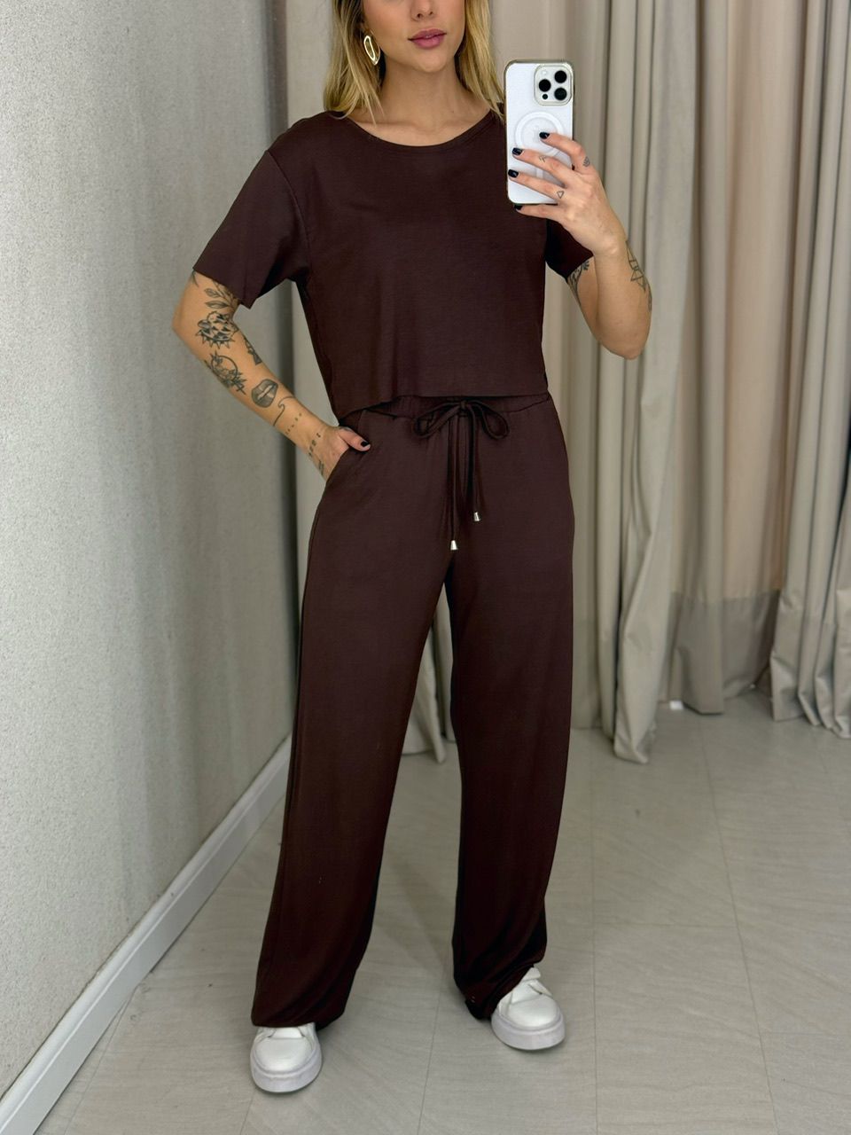 CONJUNTO CLOE CALÇA CAFÉ