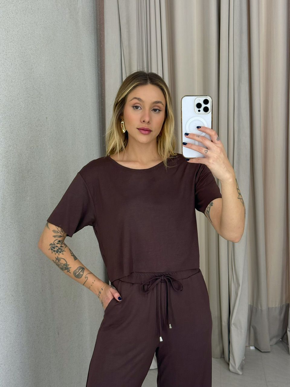 CONJUNTO CLOE CALÇA CAFÉ
