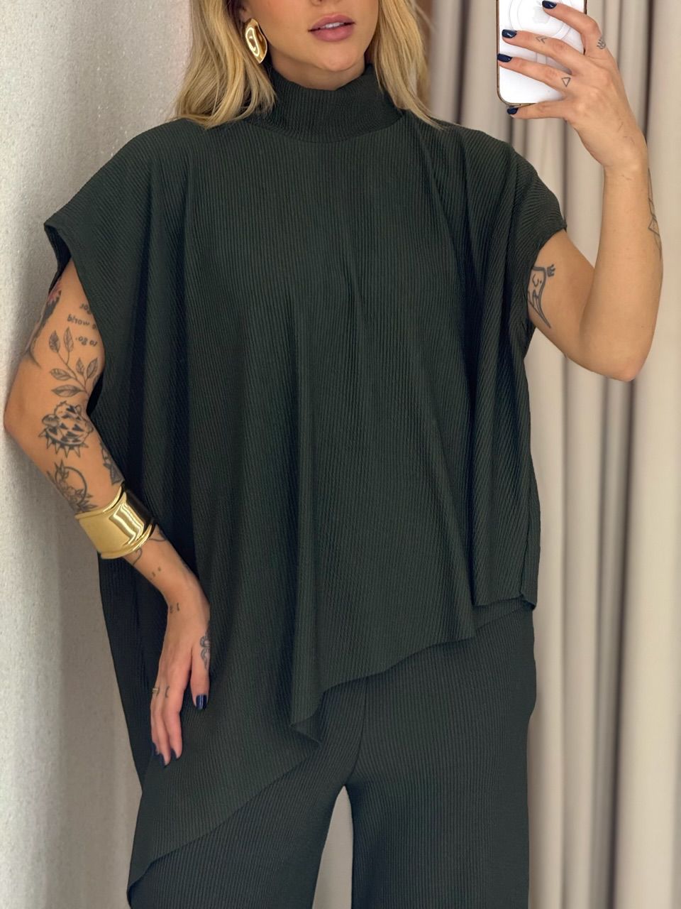 CONJUNTO MARIA JULIA BLUSA ASSIMÉTRICA VERDE