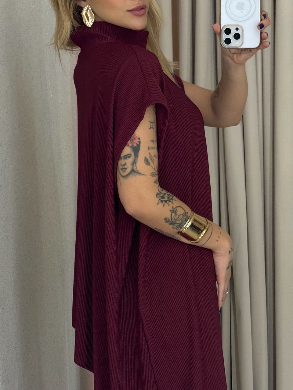 CONJUNTO MARIA JULIA BLUSA ASSIMÉTRICA VINHO