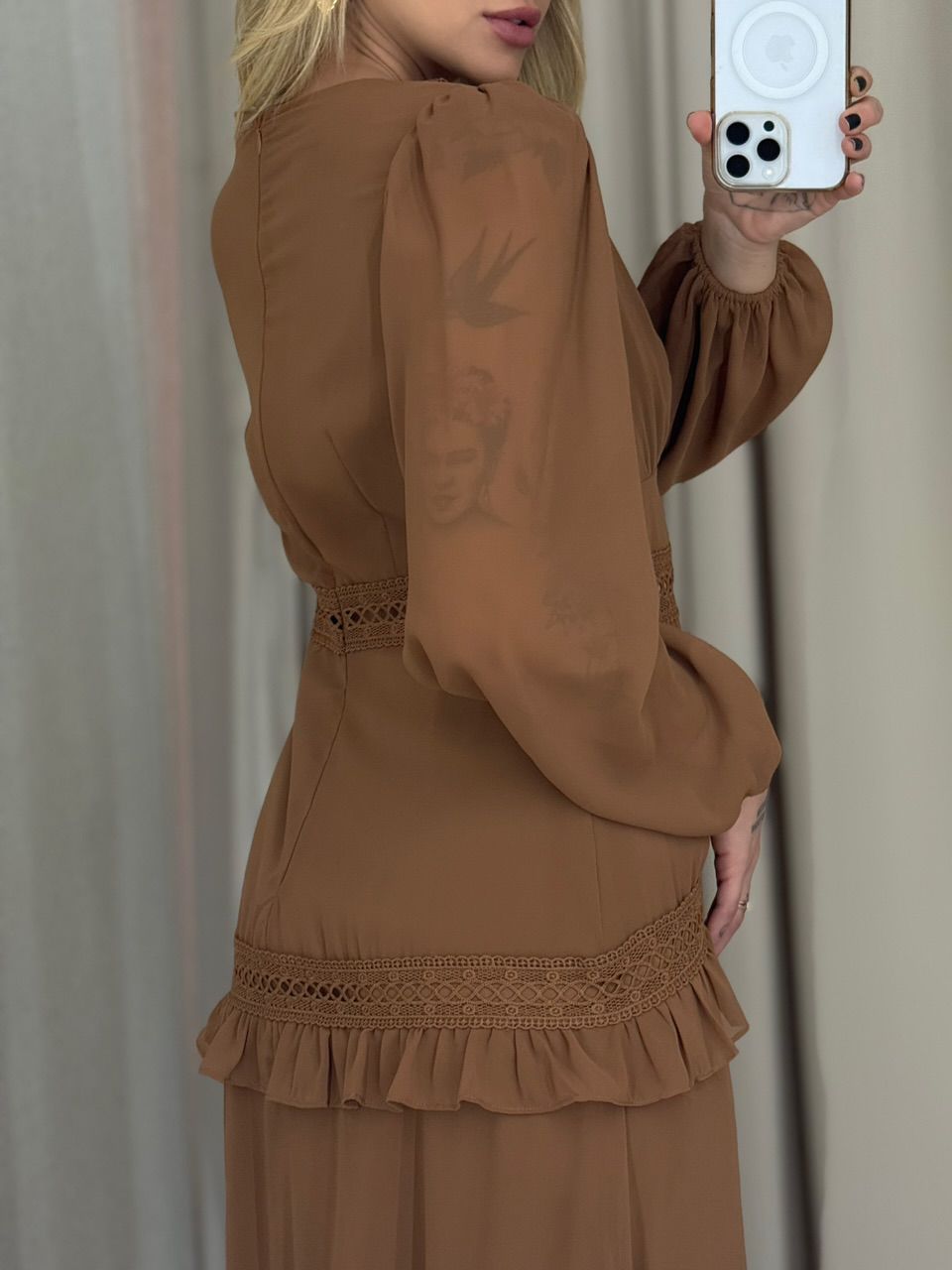 VESTIDO MAGALI LONGO MARROM