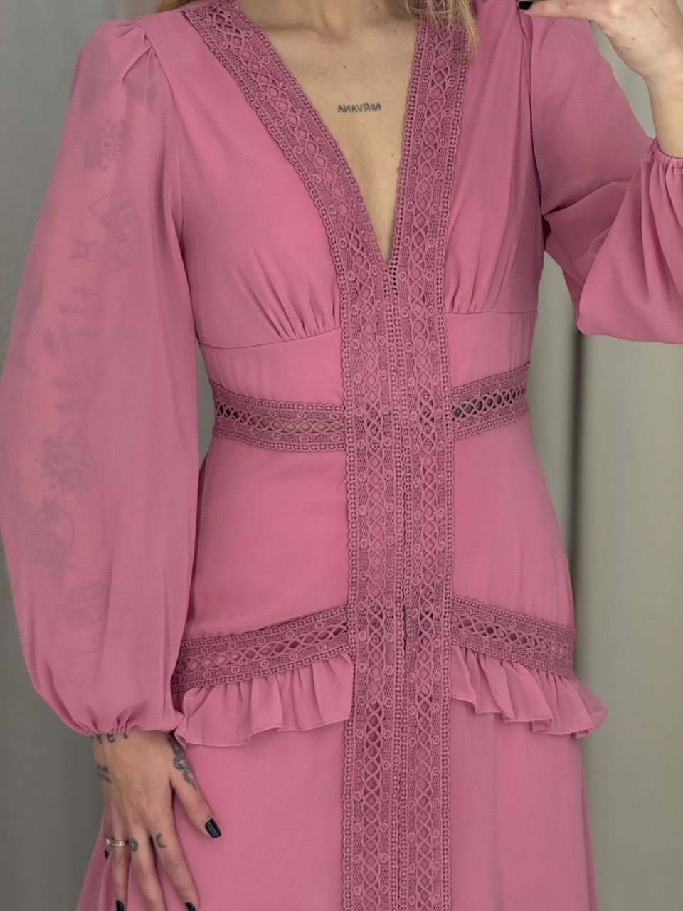 VESTIDO MAGALI LONGO ROSA