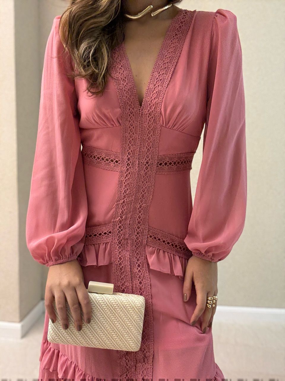 VESTIDO MAGALI LONGO ROSA