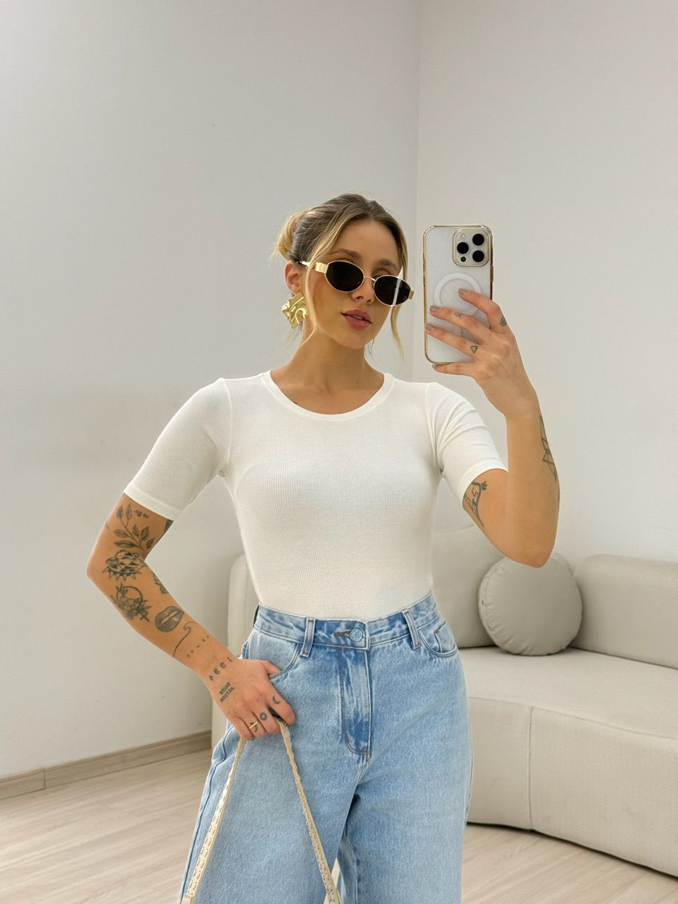 BLUSA ANANDA BASIC OFF - 0067410048 - CAROLLA FERRARO