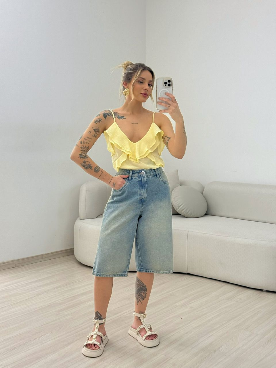 BLUSA TAIS ALÇA YELLOW BUTTER