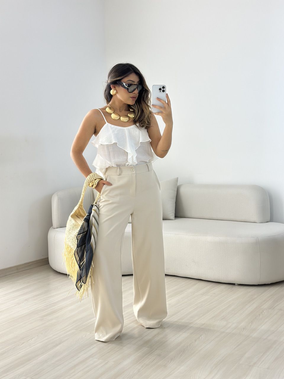 CALÇA LIZ PANTALONA AREIA