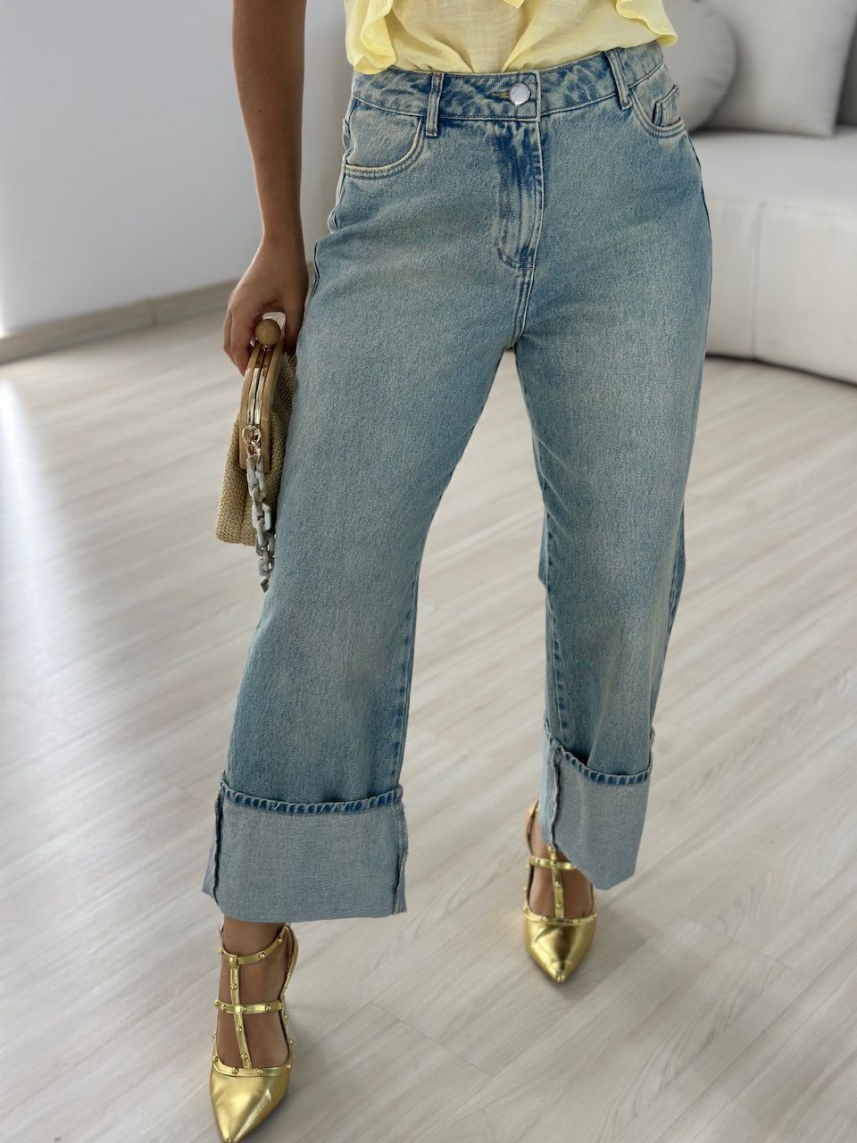 CALÇA TÂNIA CAPRI JEANS - 0067400122 - CAROLLA FERRARO
