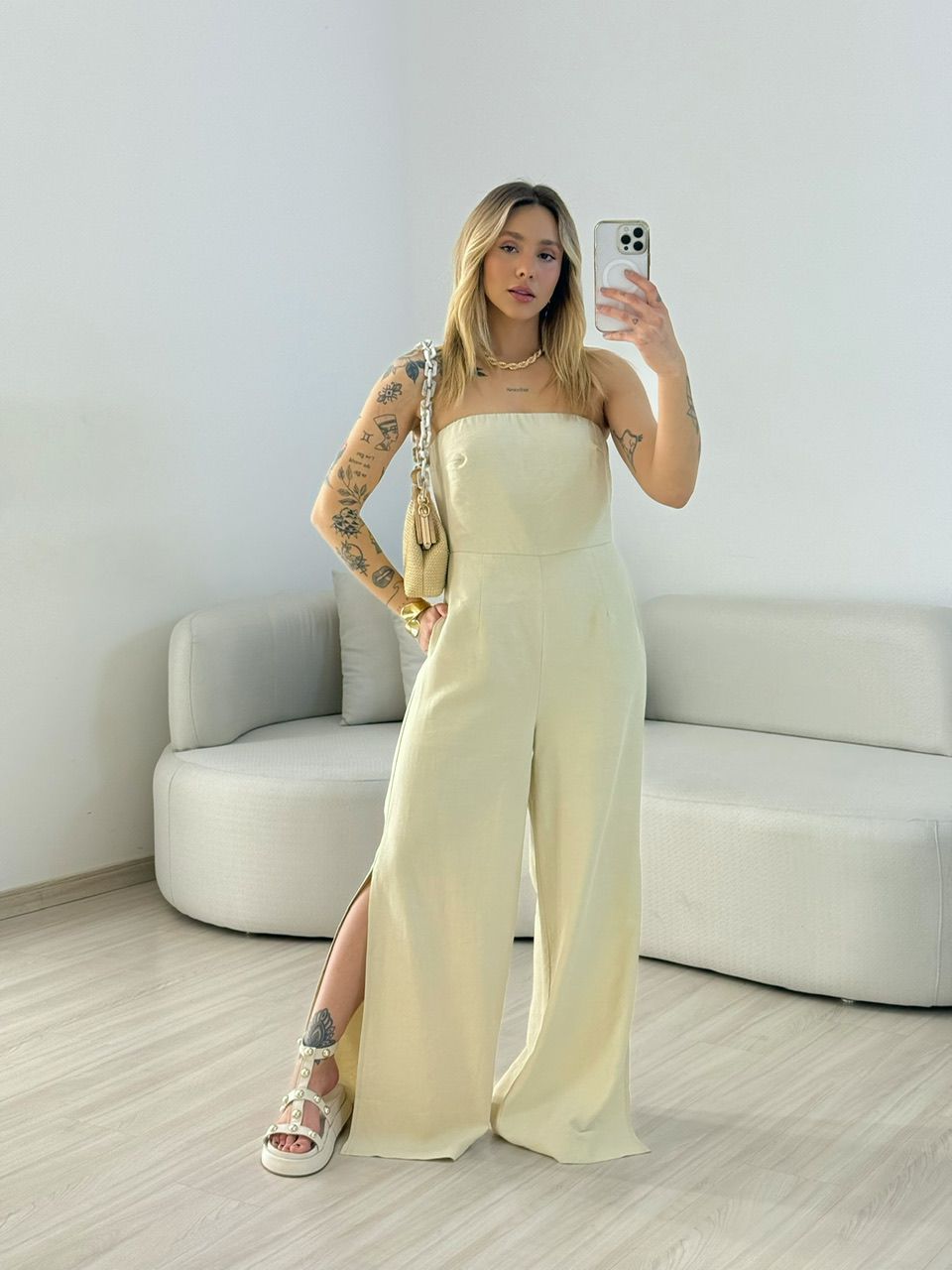 MACACÃO LEILA TOMARA QUE CAIA AREIA - 0067360110 - CAROLLA FERRARO