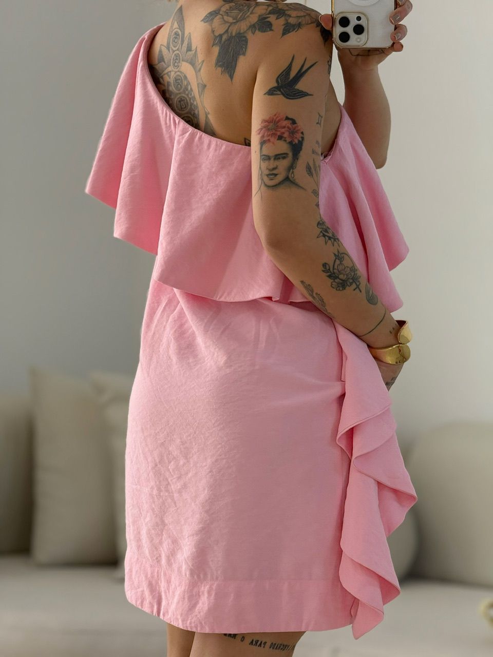 VESTIDO ANA LIA CURTO ROSA