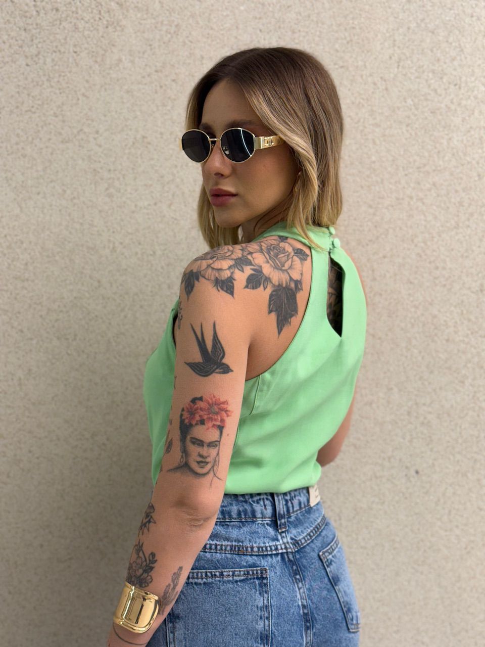 BLUSA LEONORA FRENTE ÚNICA VERDE