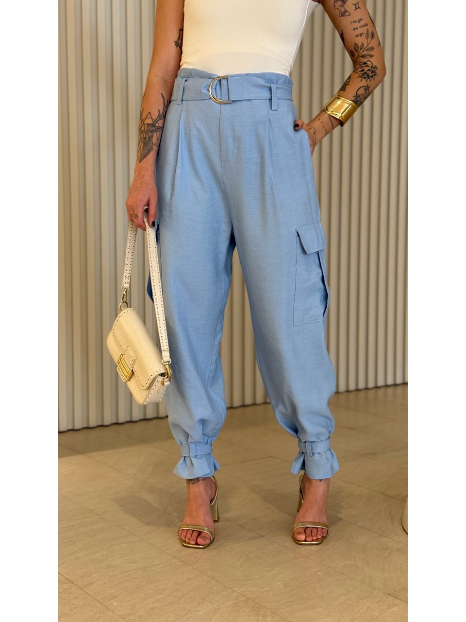 CALÇA SOLANGE CARGO AZUL