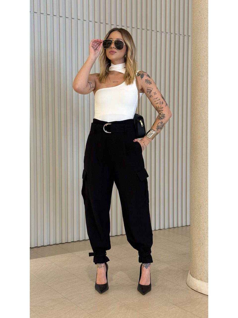 CALÇA SOLANGE CARGO PRETO