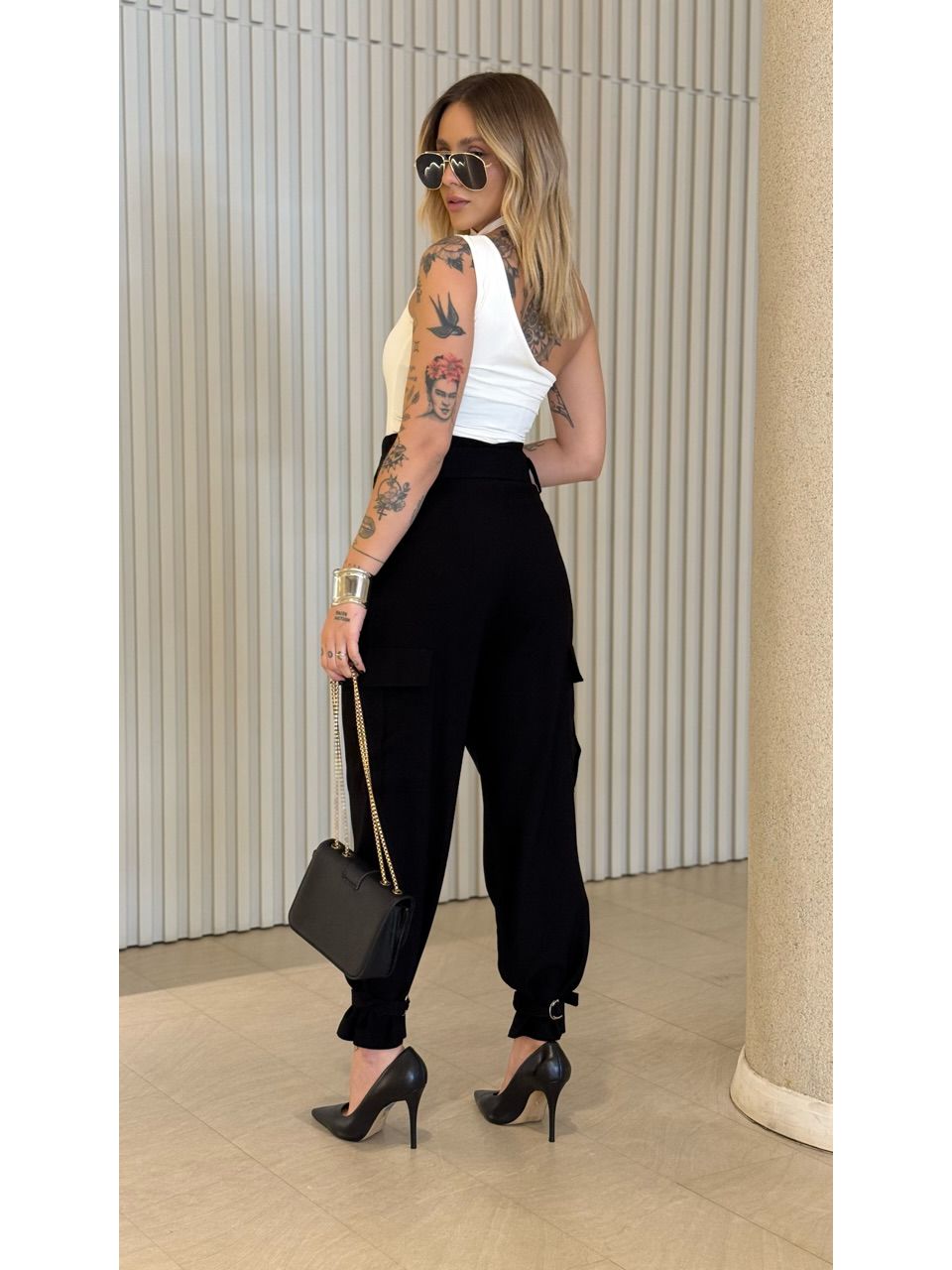 CALÇA SOLANGE CARGO PRETO