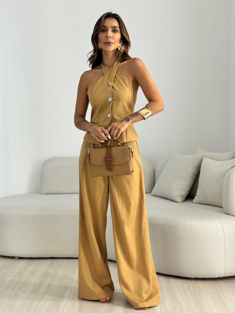 CONJUNTO TÂNIA BOTÕES NUDE
