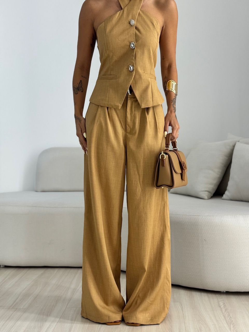 CONJUNTO TÂNIA BOTÕES NUDE