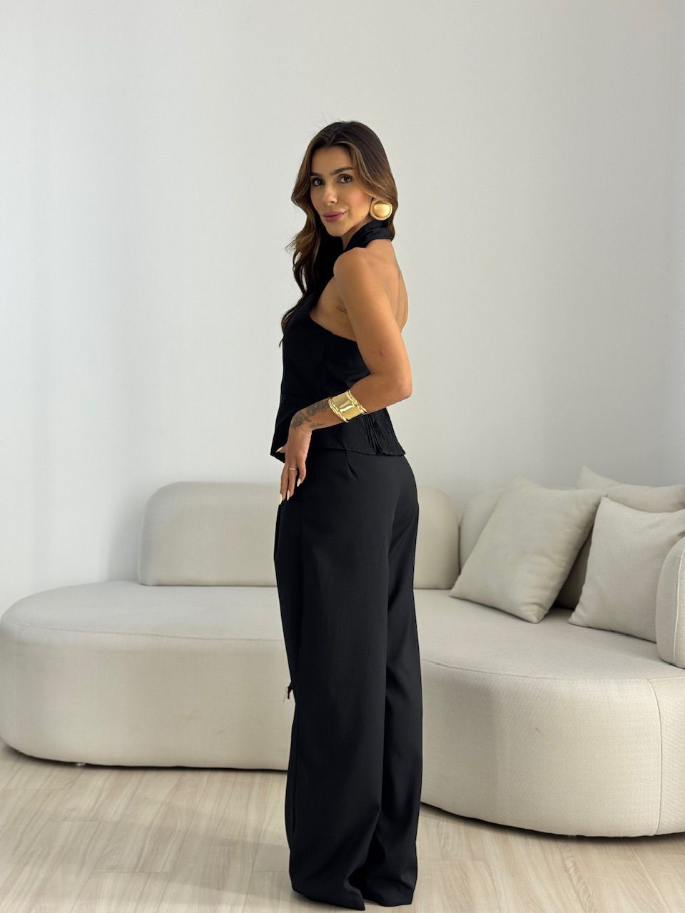 CONJUNTO TÂNIA BOTÕES PRETO