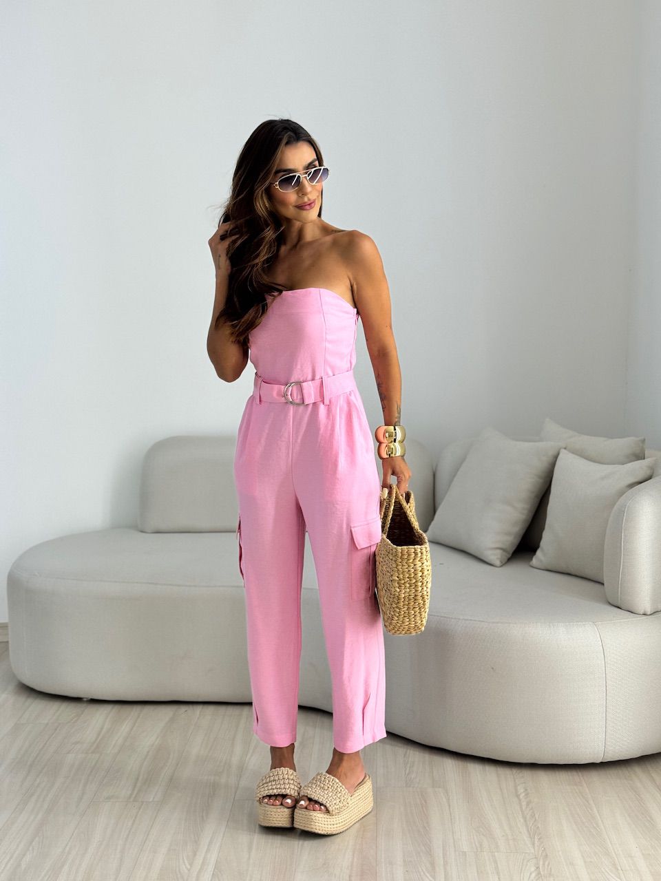 MACACÃO DALILA TOMARA QUE CAIA ROSA - 0069040031 - CAROLLA FERRARO