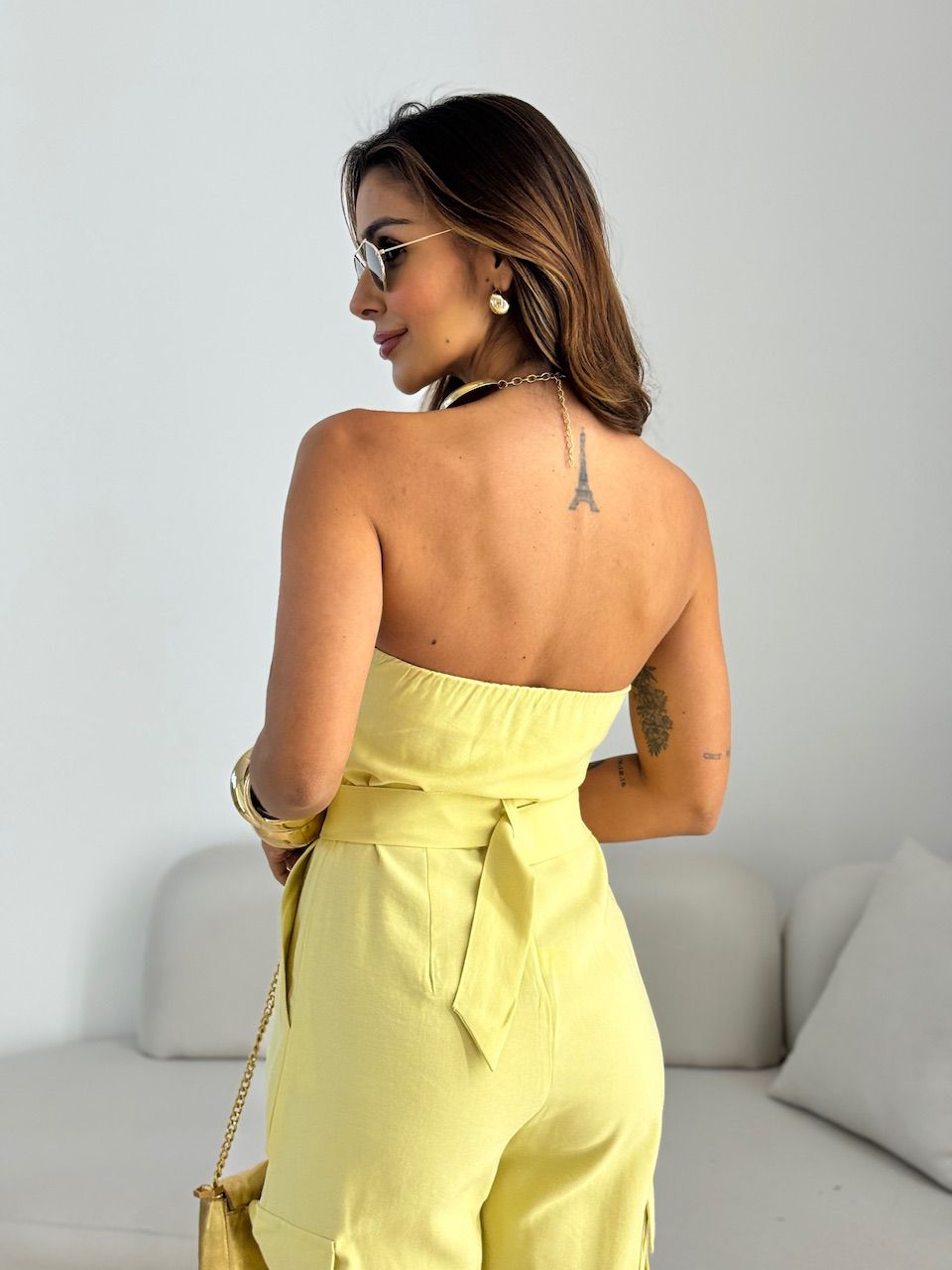 MACACÃO DALILA TOMARA QUE CAIA YELLOW BUTTER