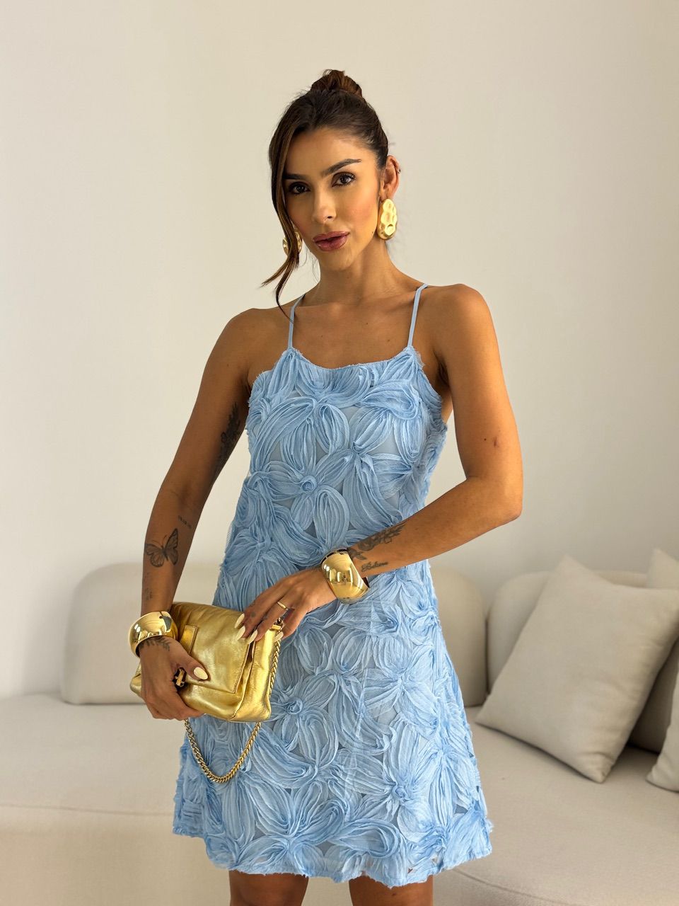 VESTIDO FRIDA FLORES AZUL