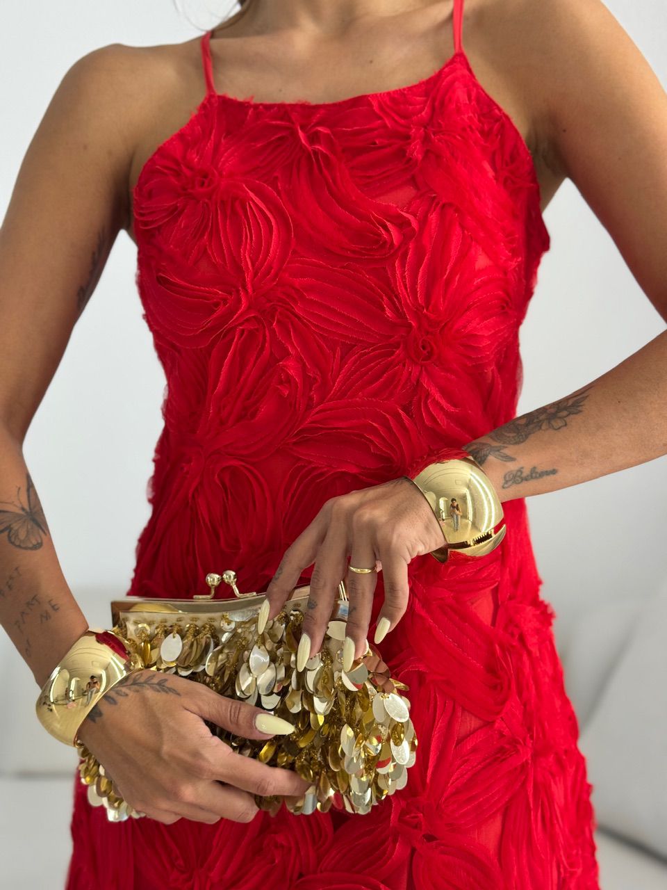 VESTIDO FRIDA FLORES VERMELHO