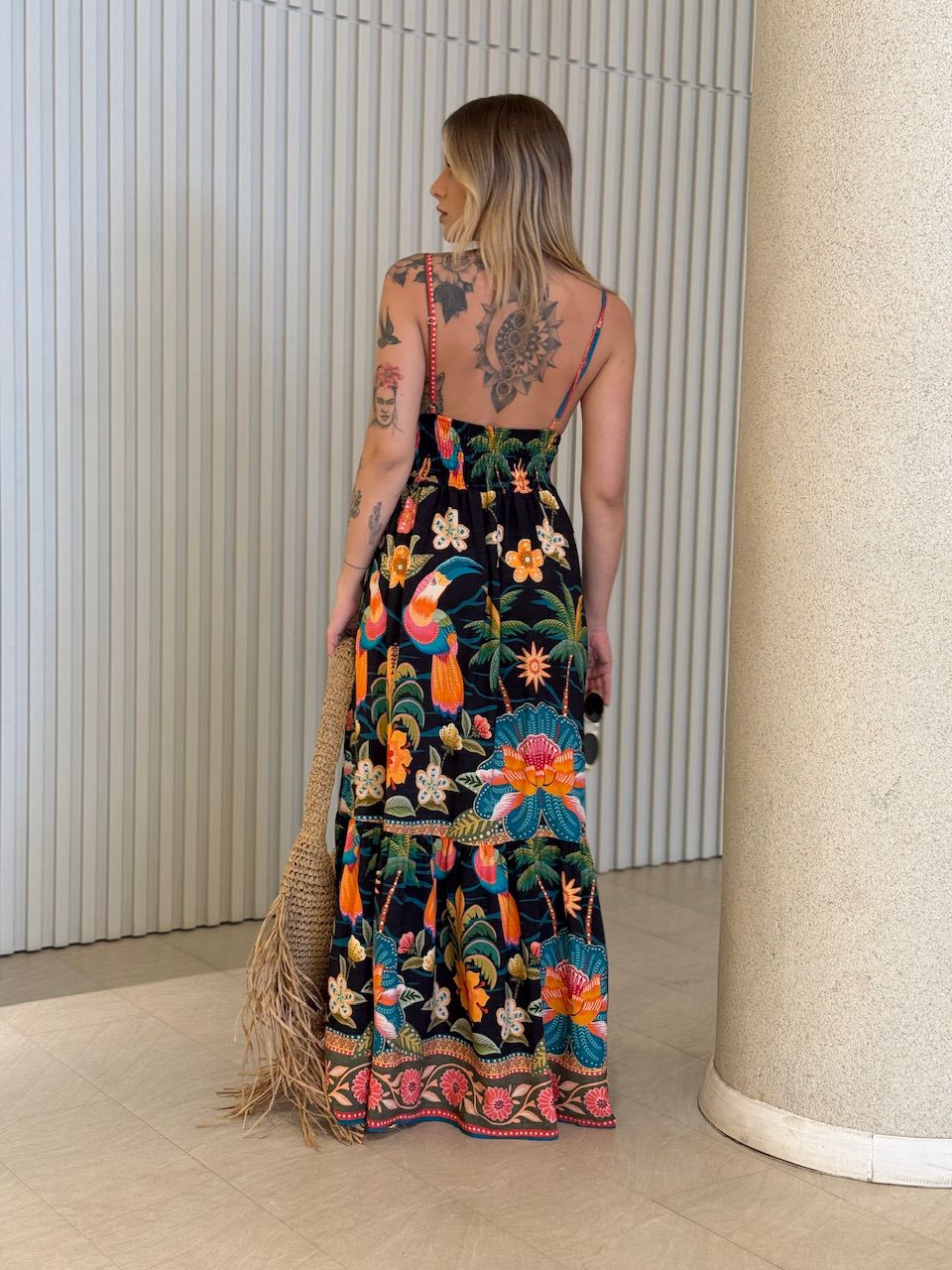 VESTIDO ZAYA ESTAMPADO PRETO