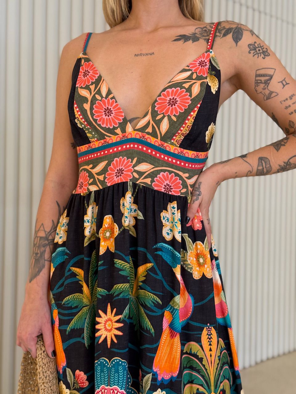 VESTIDO ZAYA ESTAMPADO PRETO