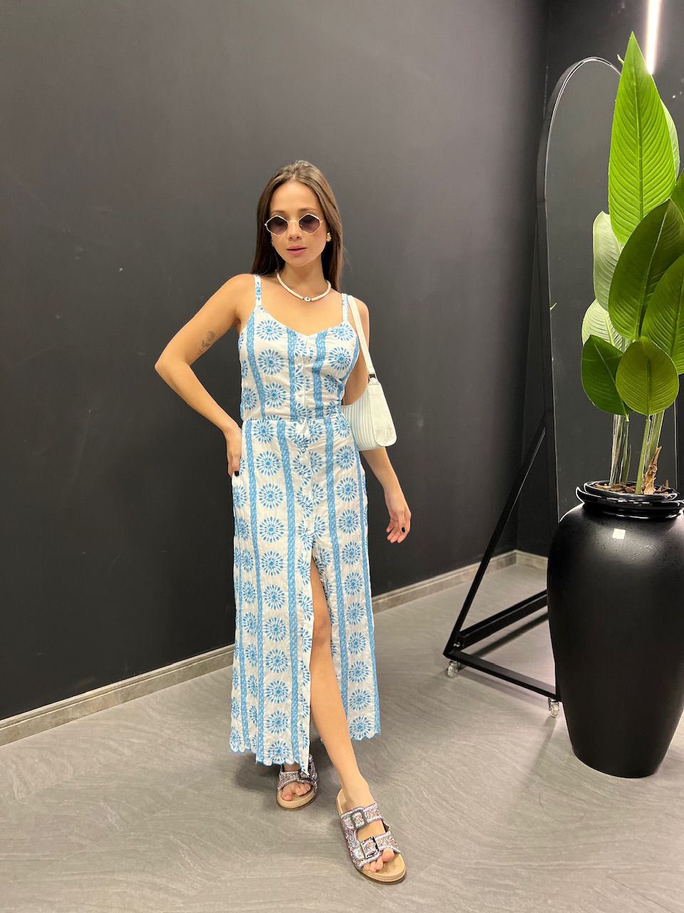 VESTIDO ROBERTA LAISE AZUL - 0045460109 - CAROLLA FERRARO