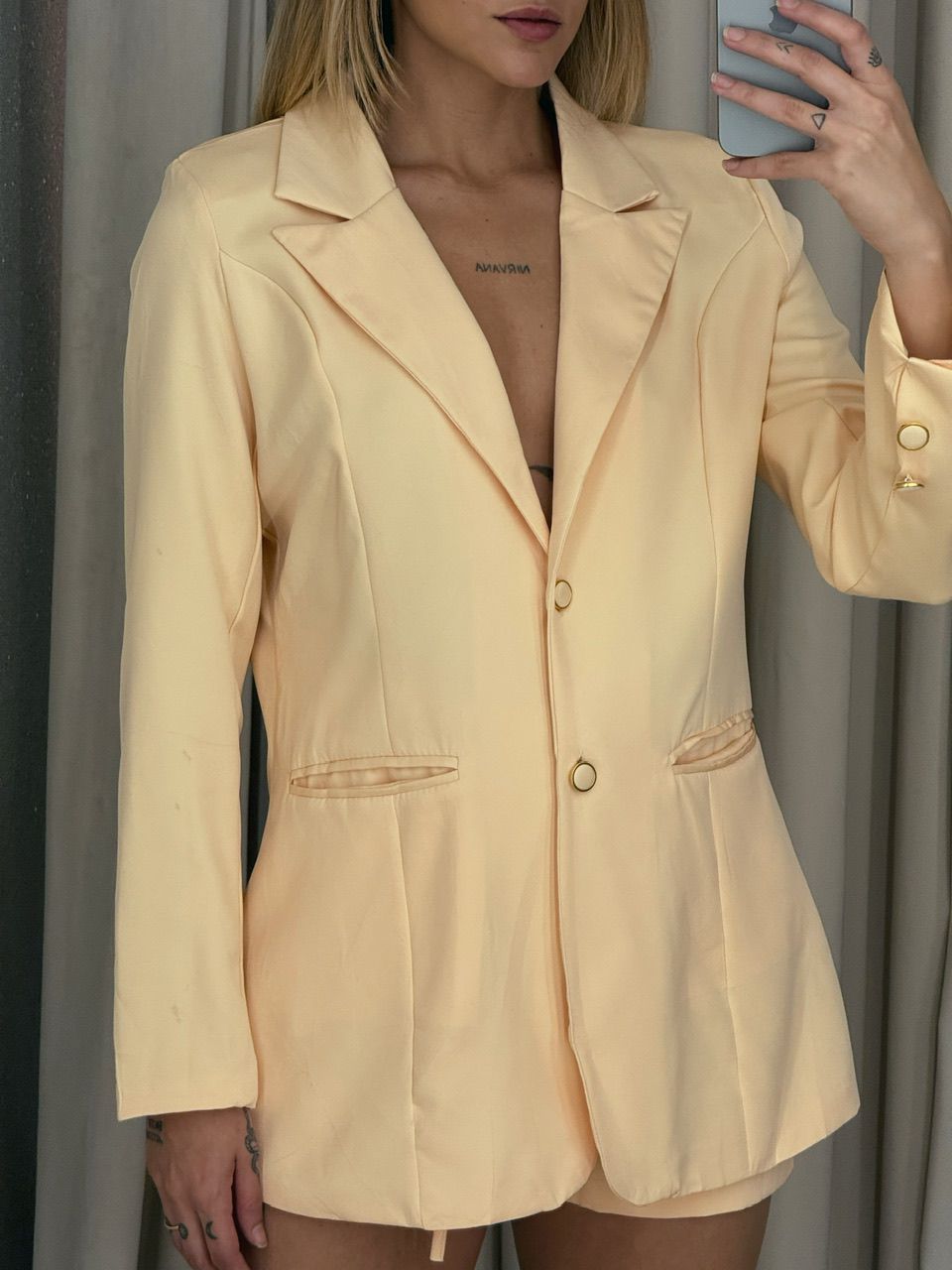 CONJUNTO ANTÔNIA BLAZER AMARELO MANTEIGA